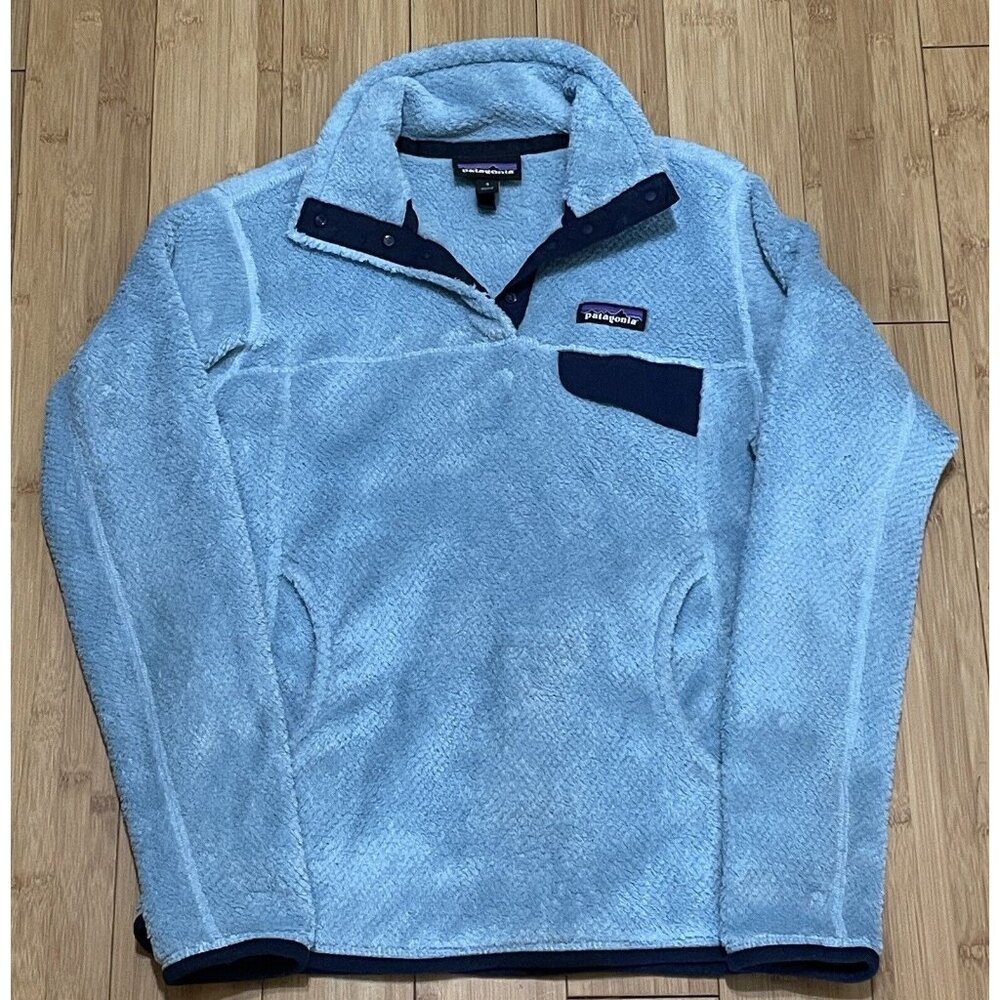 Patagonia | 1/4 Quarter Button • Lt Blue Pullover Fleece Sweater | Women’s Small